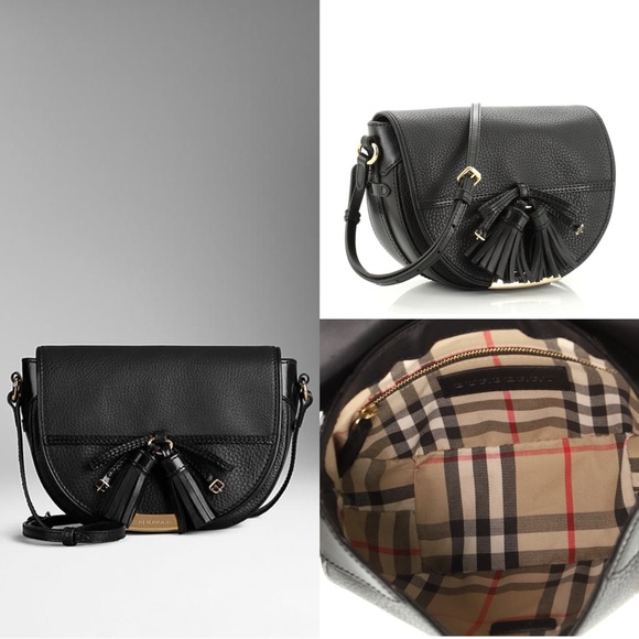 Burberry Handbags - 💯 Authentic Burberry Pebbled Leather Crossbody Bag Shoulder Purse with Tassels